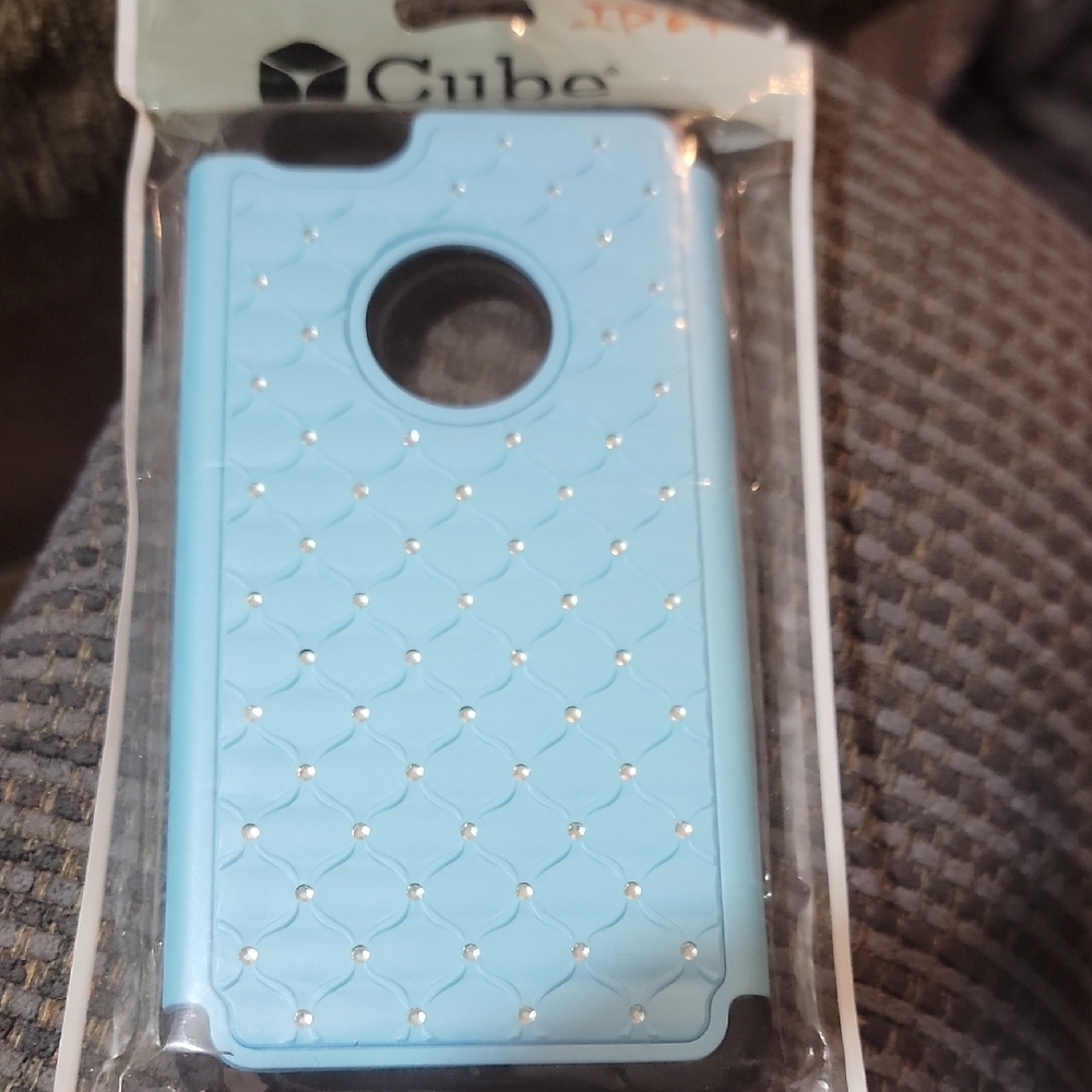 Light Blue Textured iPhone Case with Camera Cutout